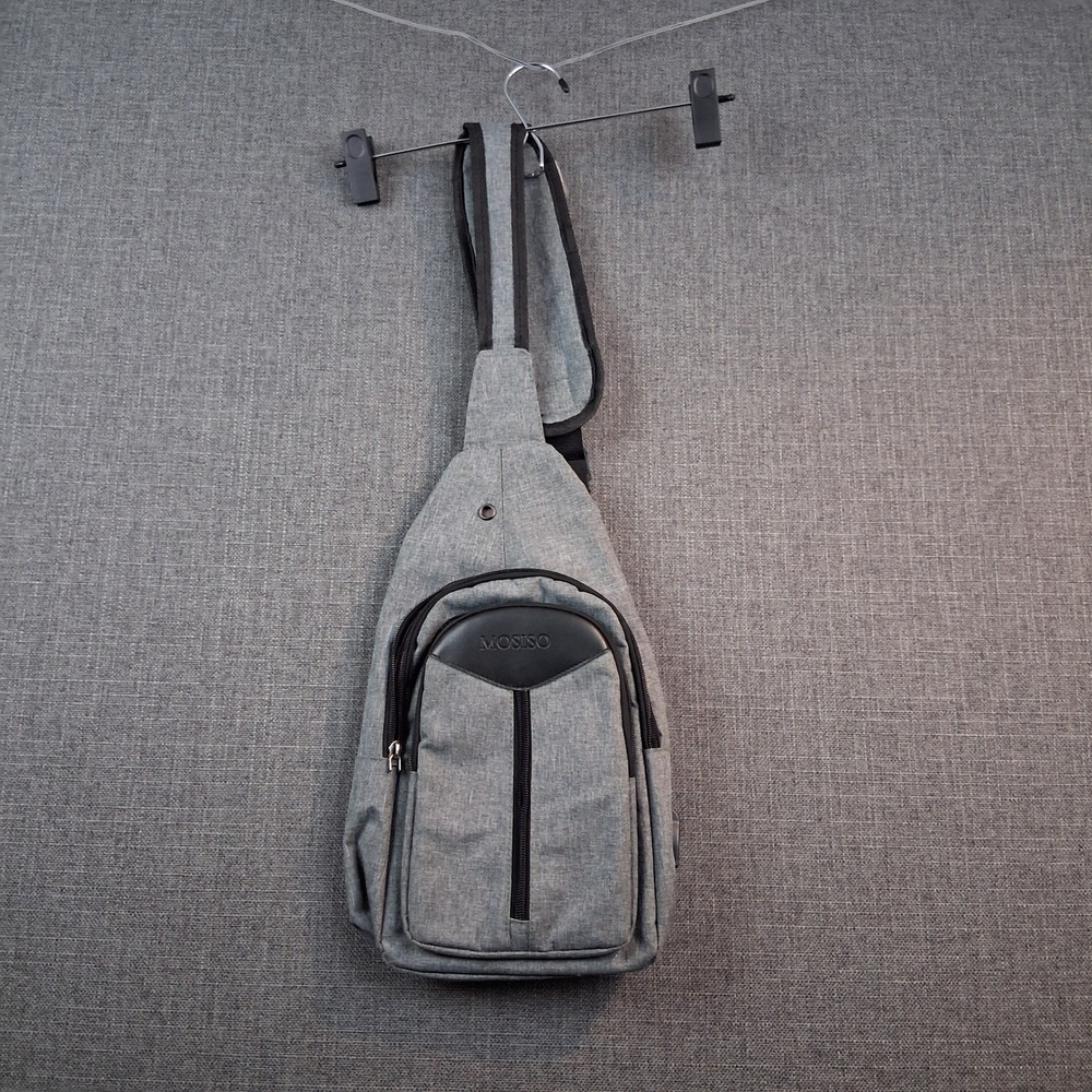 Mosiso Sling Backpack Crossbody Shoulder Bag Gray Heathered Travel Commuter Bag
